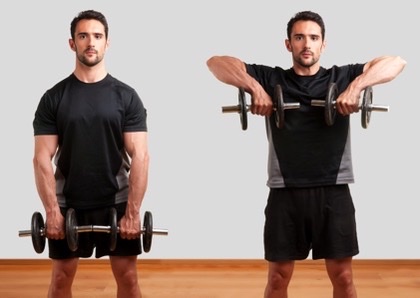 dumbell upright row explained in two steps