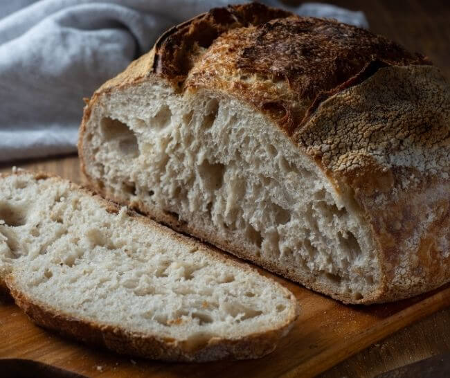 A loaf of homemade whole wheat sourdough bread