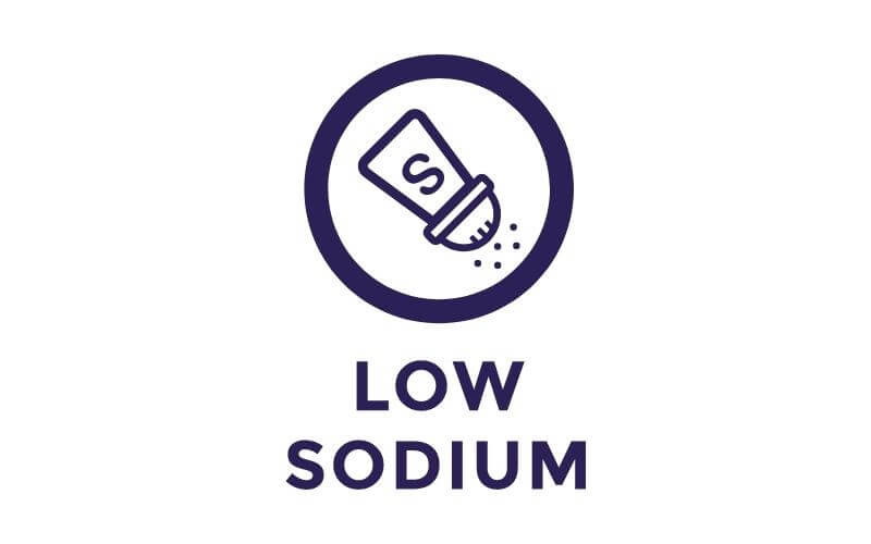 Icon that says, "Low Sodium"