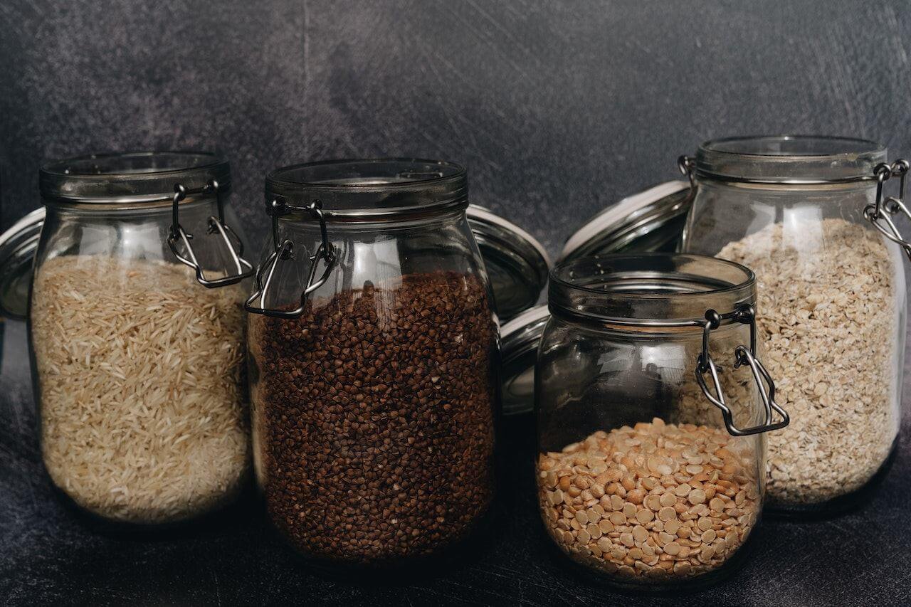 Legumes-packed-in-different-jars