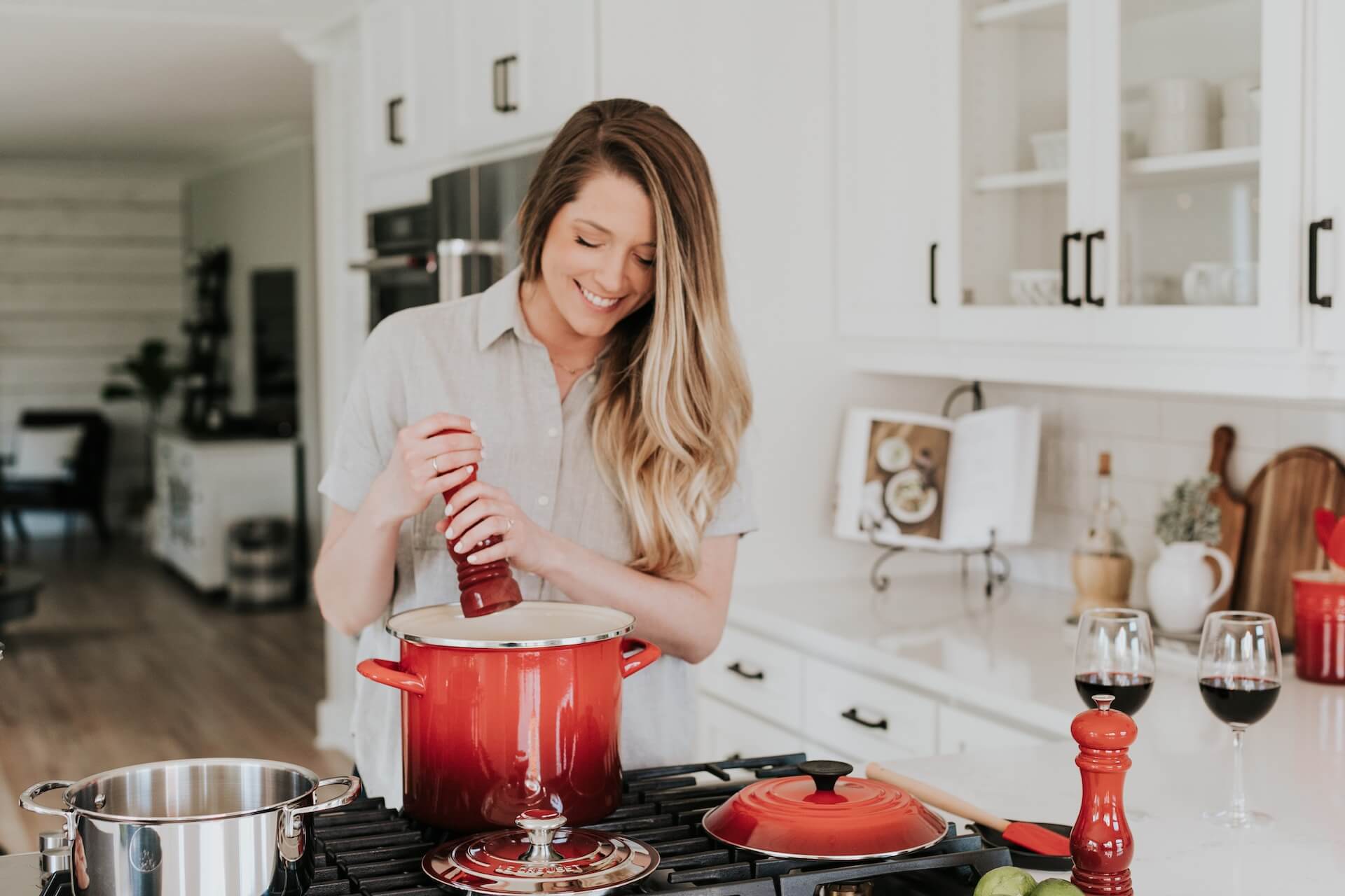 woman cooking a healthy meal