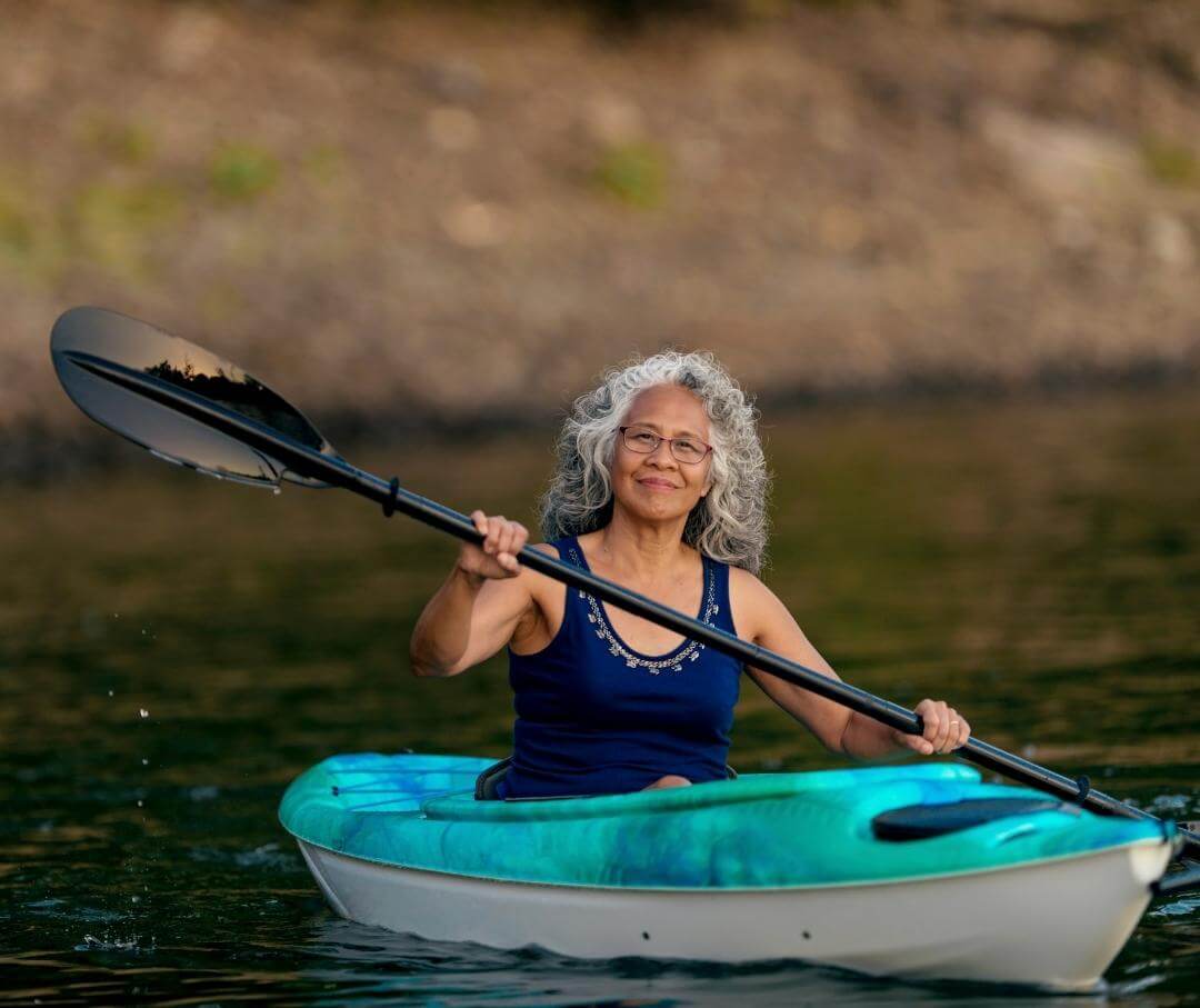 woman kayaking