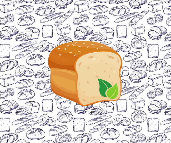 an illustration representing a loaf of organic bread